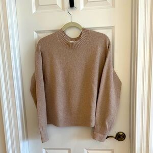 Everlane cotton alpaca wool mix crew neck sweater beige size M